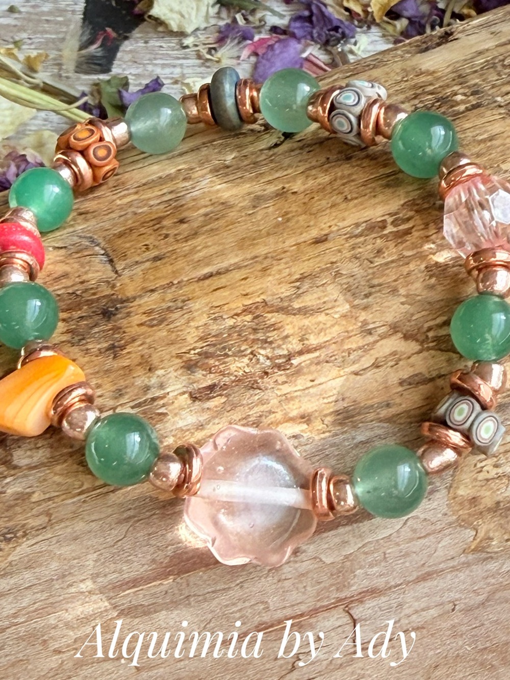 Green Aventurine beaded bracelet/Taurus star stone/libra healing crystal